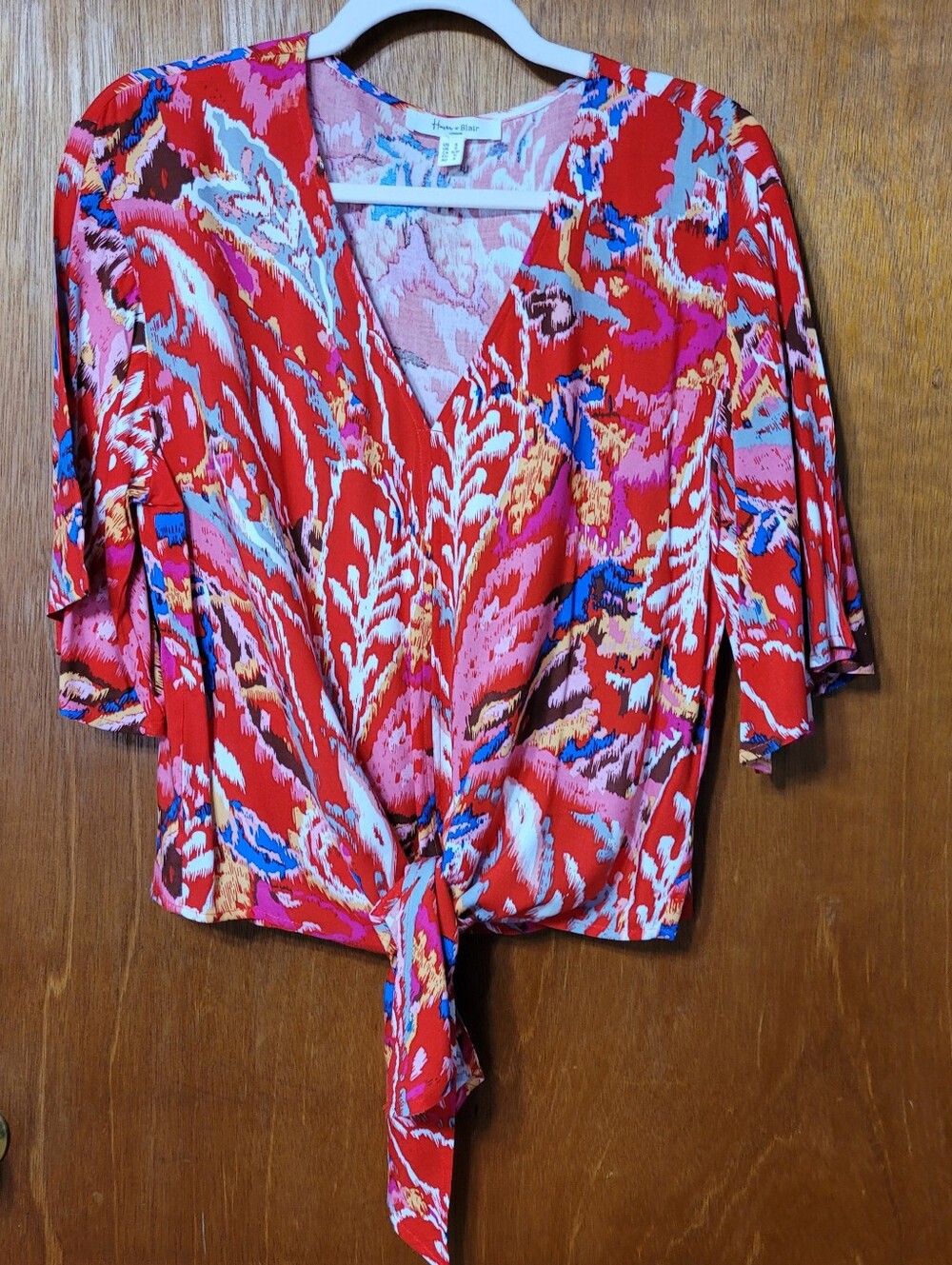 Haver & Blair London Tie-Front Women's Top Size Small (1484)